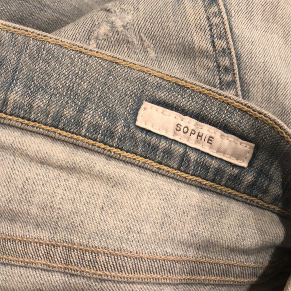 Agolde Sophie distressed ripped light wash faded high waisted crop skinny jeans - Picture 9 of 14